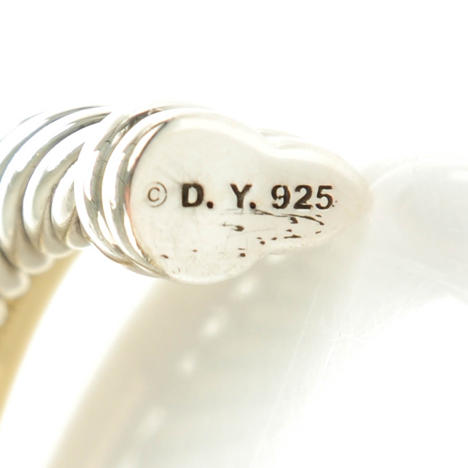 David Yurman Sterling Silver 18K Yellow Plated Gold 5mm Crossover Cuff 5 of 5