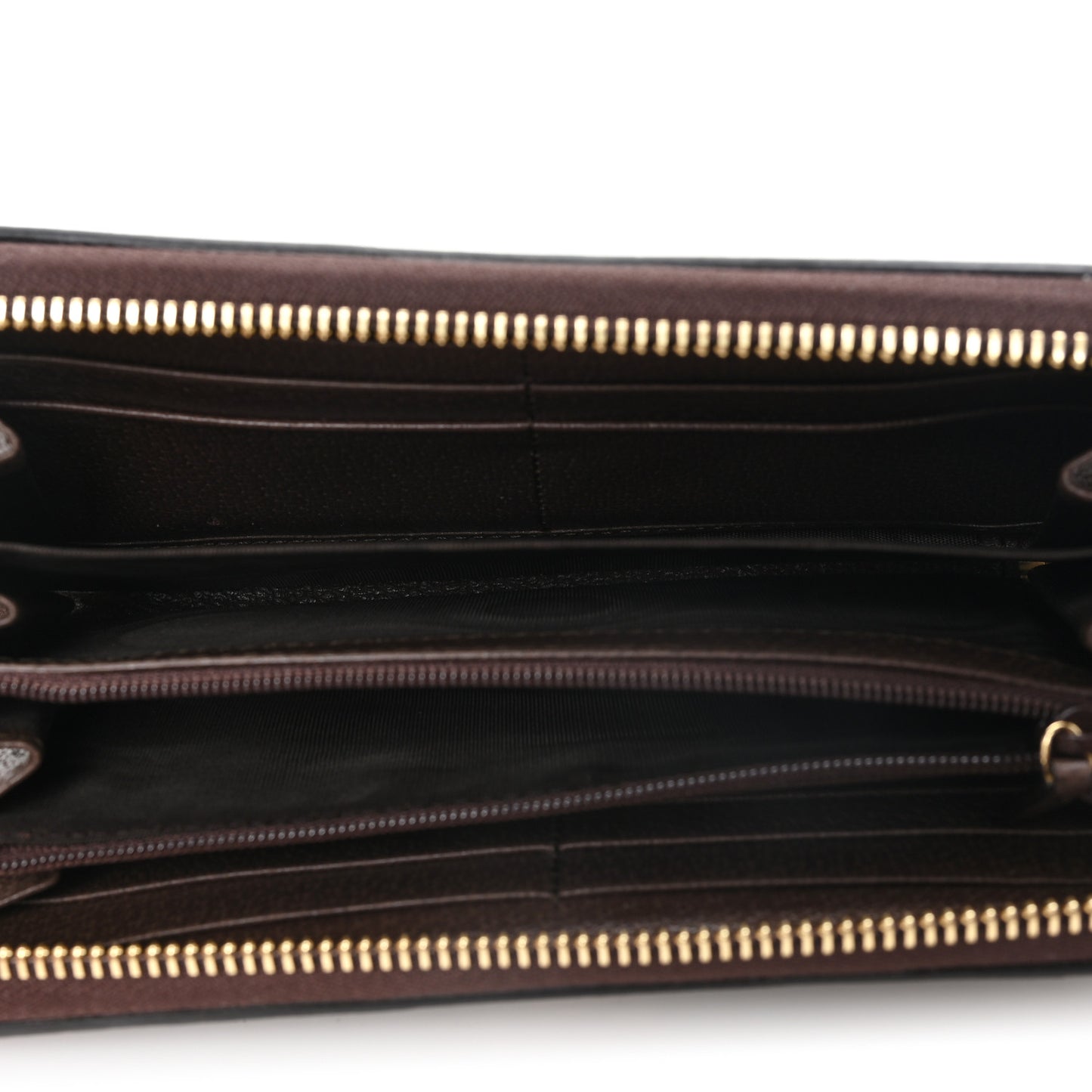 GG Supreme Monogram Web Ophidia Zip Around Wallet Brown