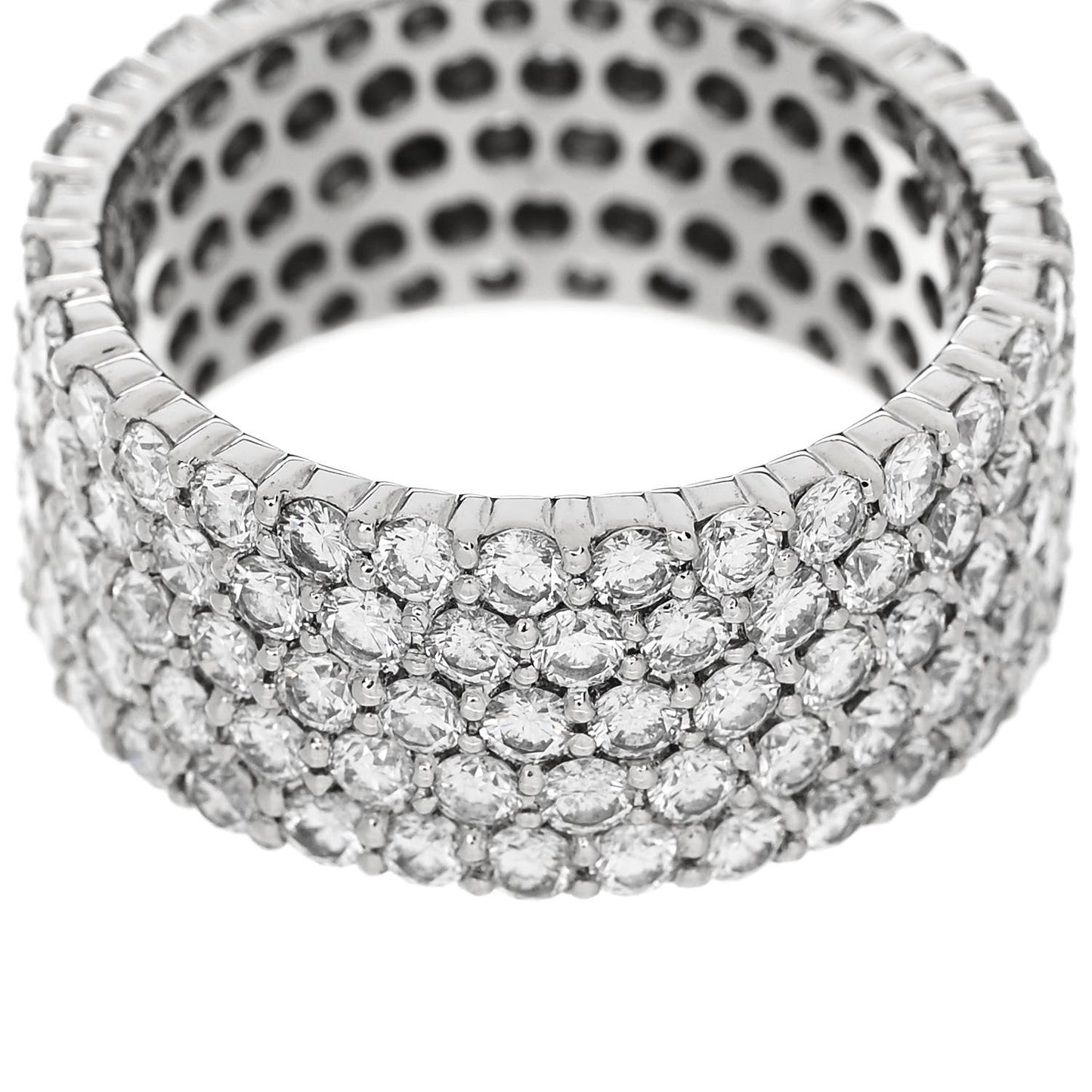 Platinum Diamond 5.24ctw Five Row Eternity Band Ring 58 8.5