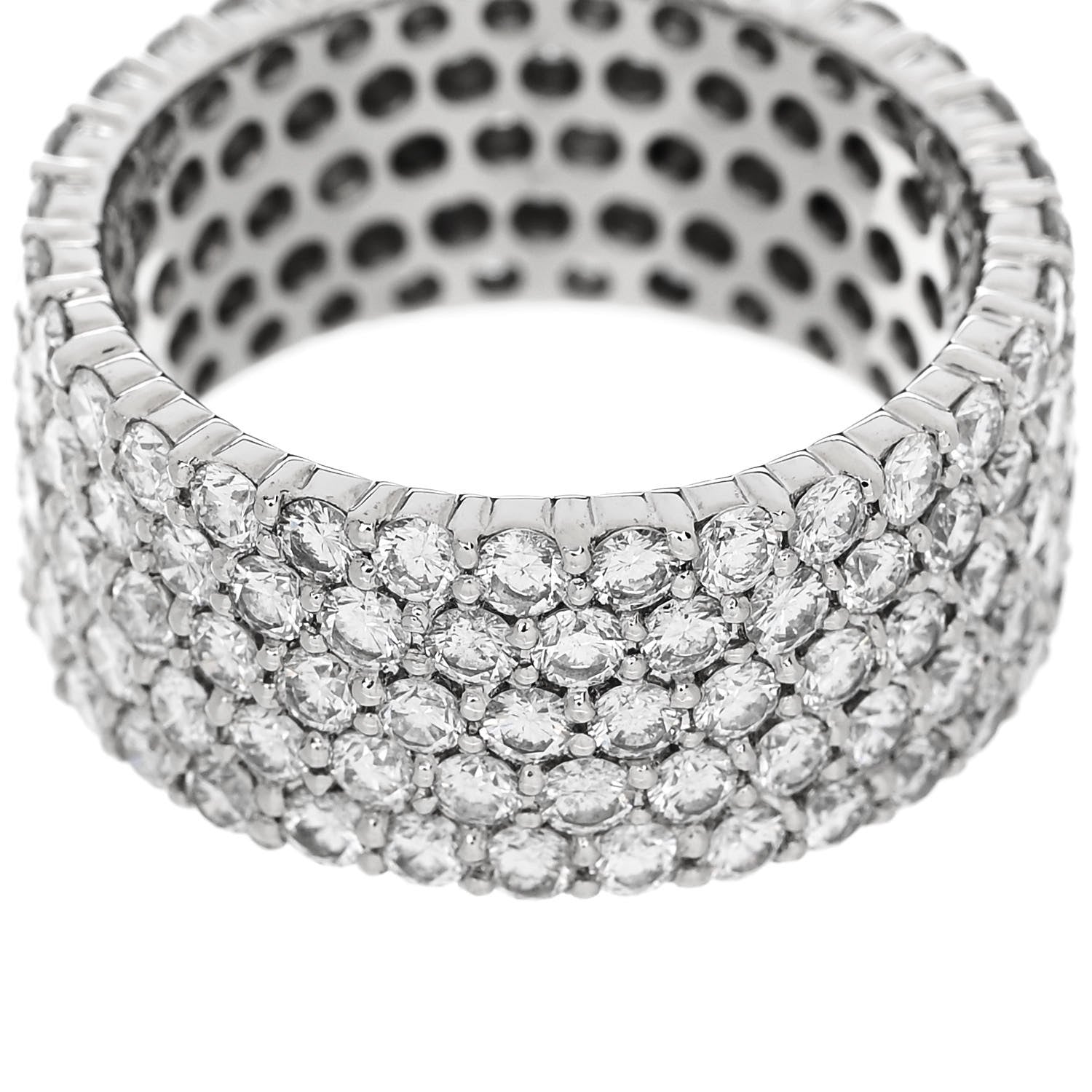 Parker & West by FASHIONPHILE Platinum Diamond 5.24ctw Five Row Eternity Band Ring 58 8.5 6 of 8