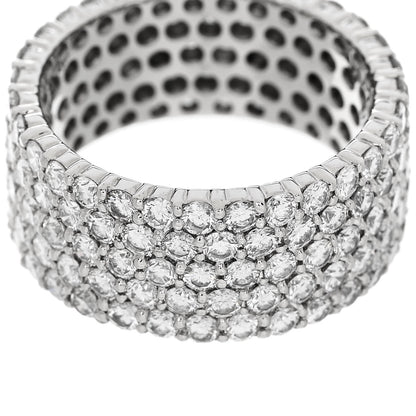 Parker & West by FASHIONPHILE Platinum Diamond 5.24ctw Five Row Eternity Band Ring 58 8.5 6 of 8