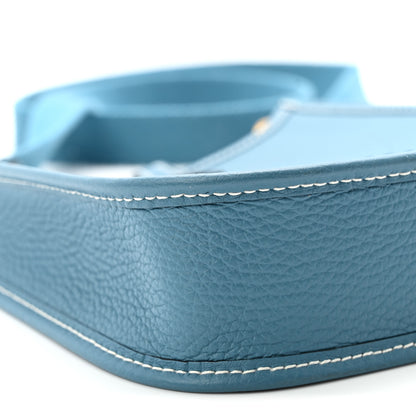 Hermes Taurillon Clemence Evelyne TPM New Blue Jean 8 of 9