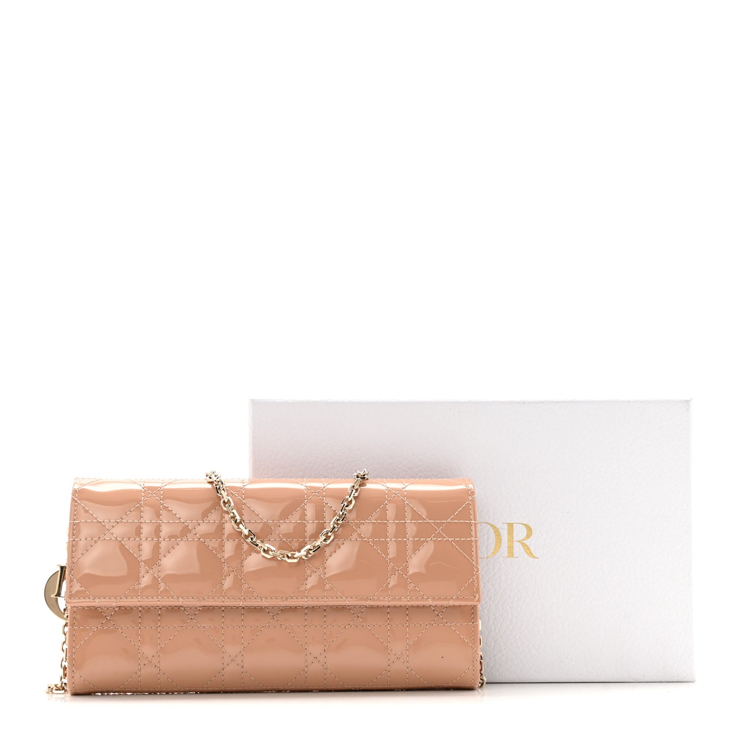 Patent Cannage Lady Dior Rendezvous Wallet On Chain Rose De Vents