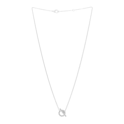 Hermes 18K White Gold Diamond Finesse Pendant Necklace 2 of 4
