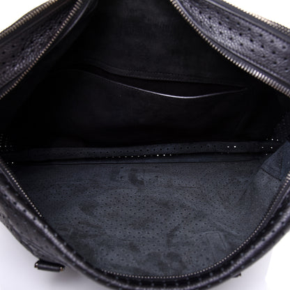 Valentino Garavani Calfskin Perforated Rockstud Large Travel Briefcase Black 5 of 10