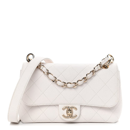 Chanel Caviar Quilted Small City Walk Flap White 1 of 4