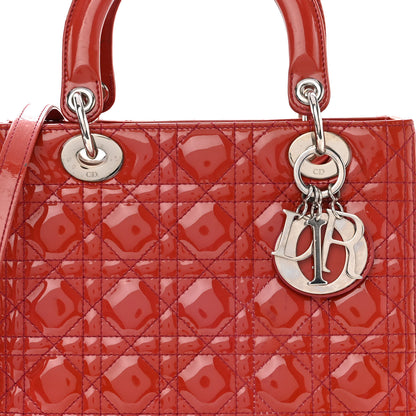 Christian Dior Patent Cannage Medium Lady Dior Dark Pink 8 of 11