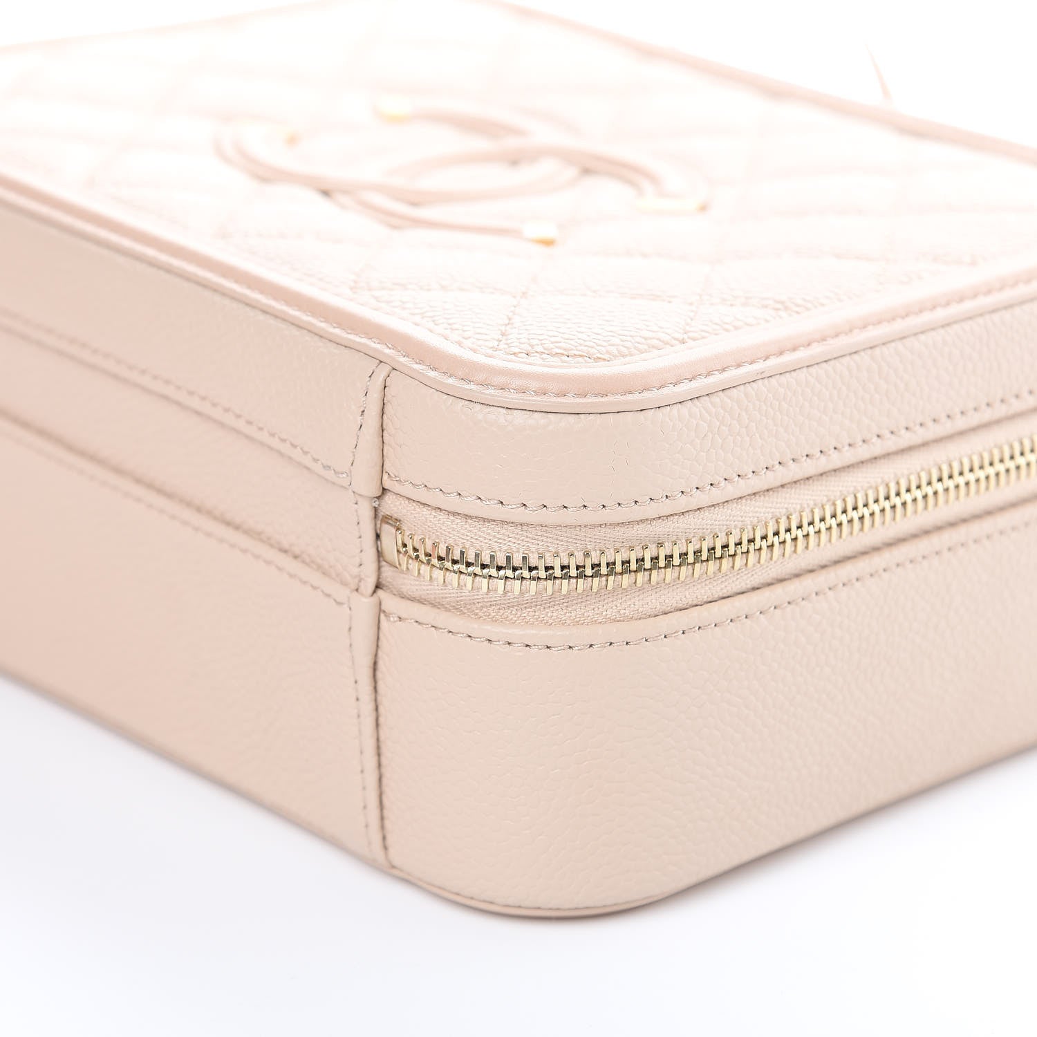 Chanel Caviar Quilted Medium CC Filigree Vanity Case Beige 9 of 10