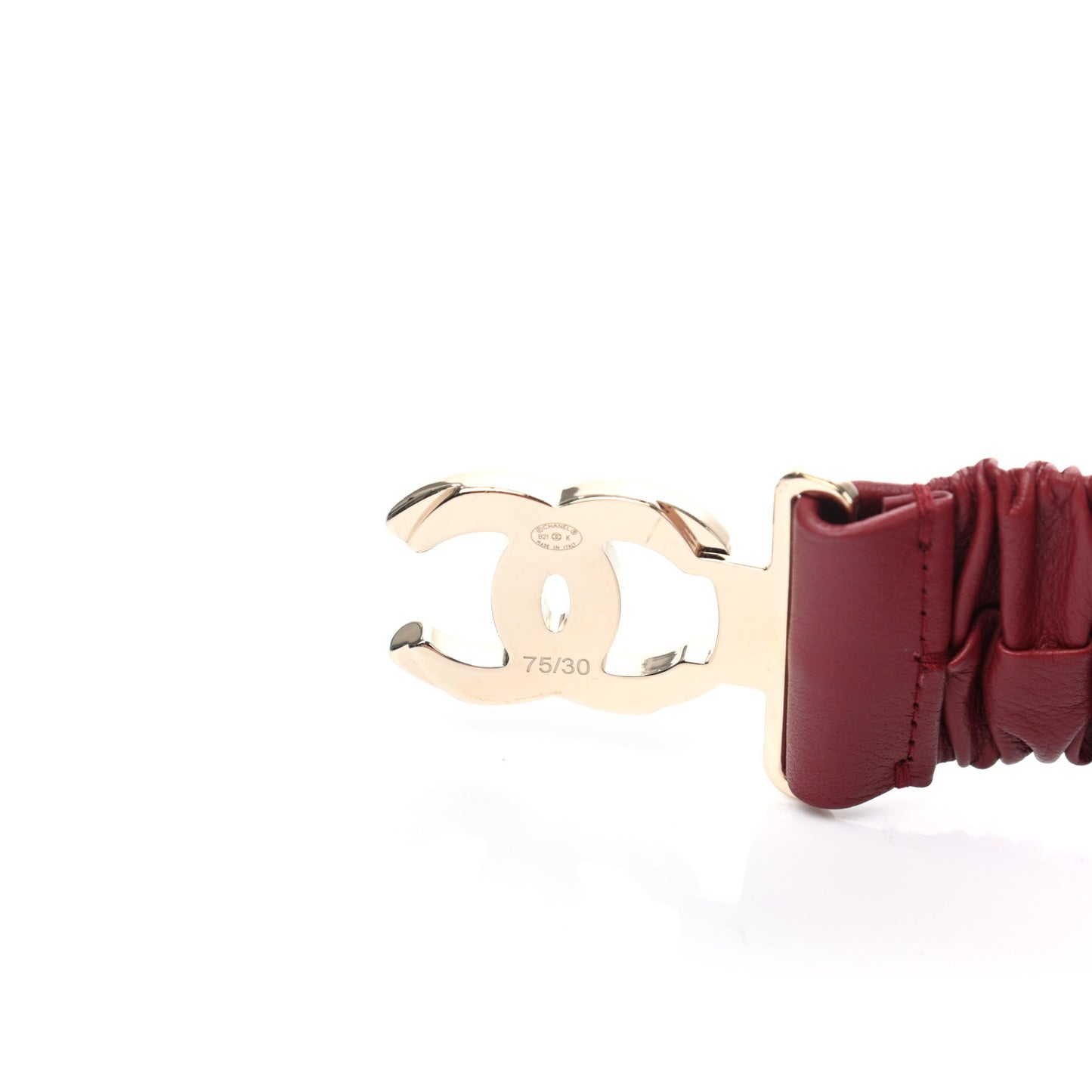 Lambskin CC Belt 75 30 Burgundy
