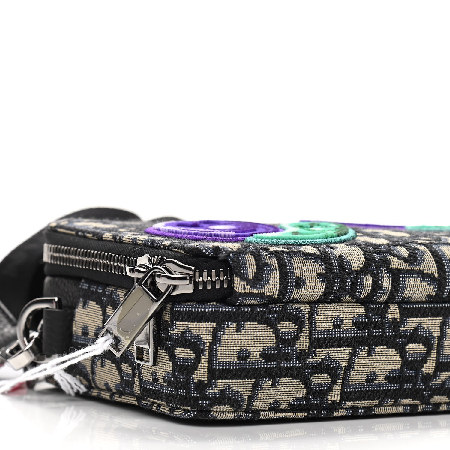 Christian Dior X KENNY SCHARF Oblique Canvas Embroidered Patches Crossbody Charcoal 4 of 11
