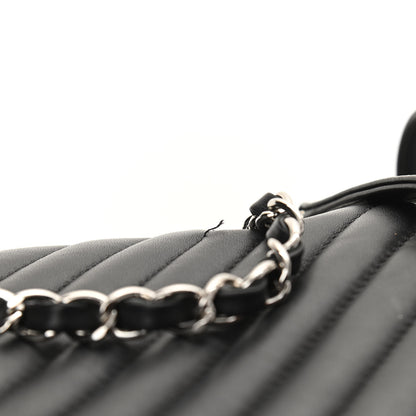 Chanel Calfskin Chevron Quilted Large Urban Spirit Backpack Black 12 of 13