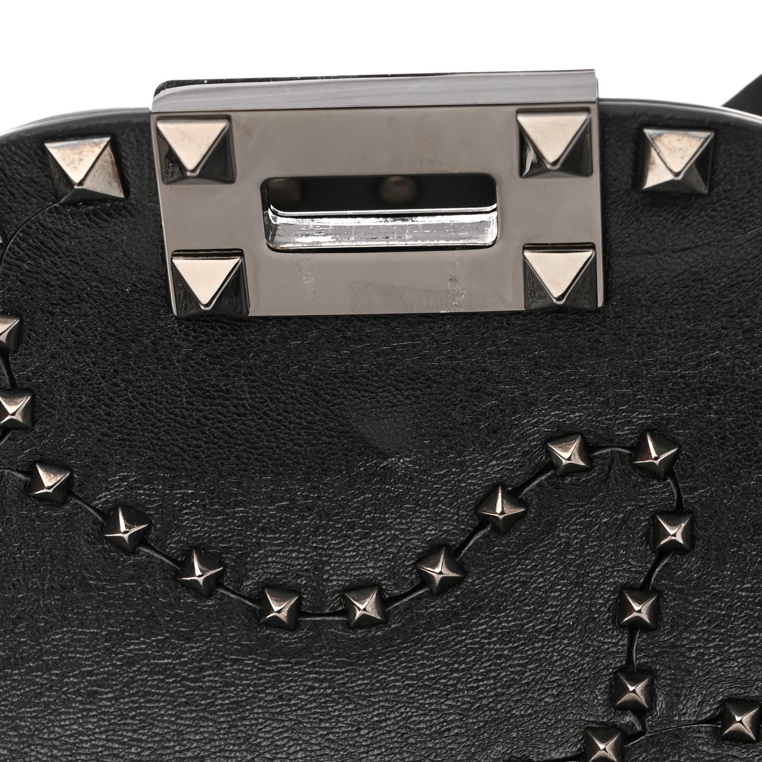 Valentino Garavani Vitello Studded Medium Rockstud Tote Black 11 of 11