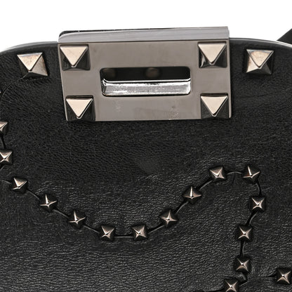 Valentino Garavani Vitello Studded Medium Rockstud Tote Black 11 of 11