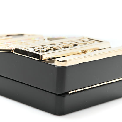 Chanel Resin Crystal Slot Machine Minaudiere Black Gold White Red 9 of 10