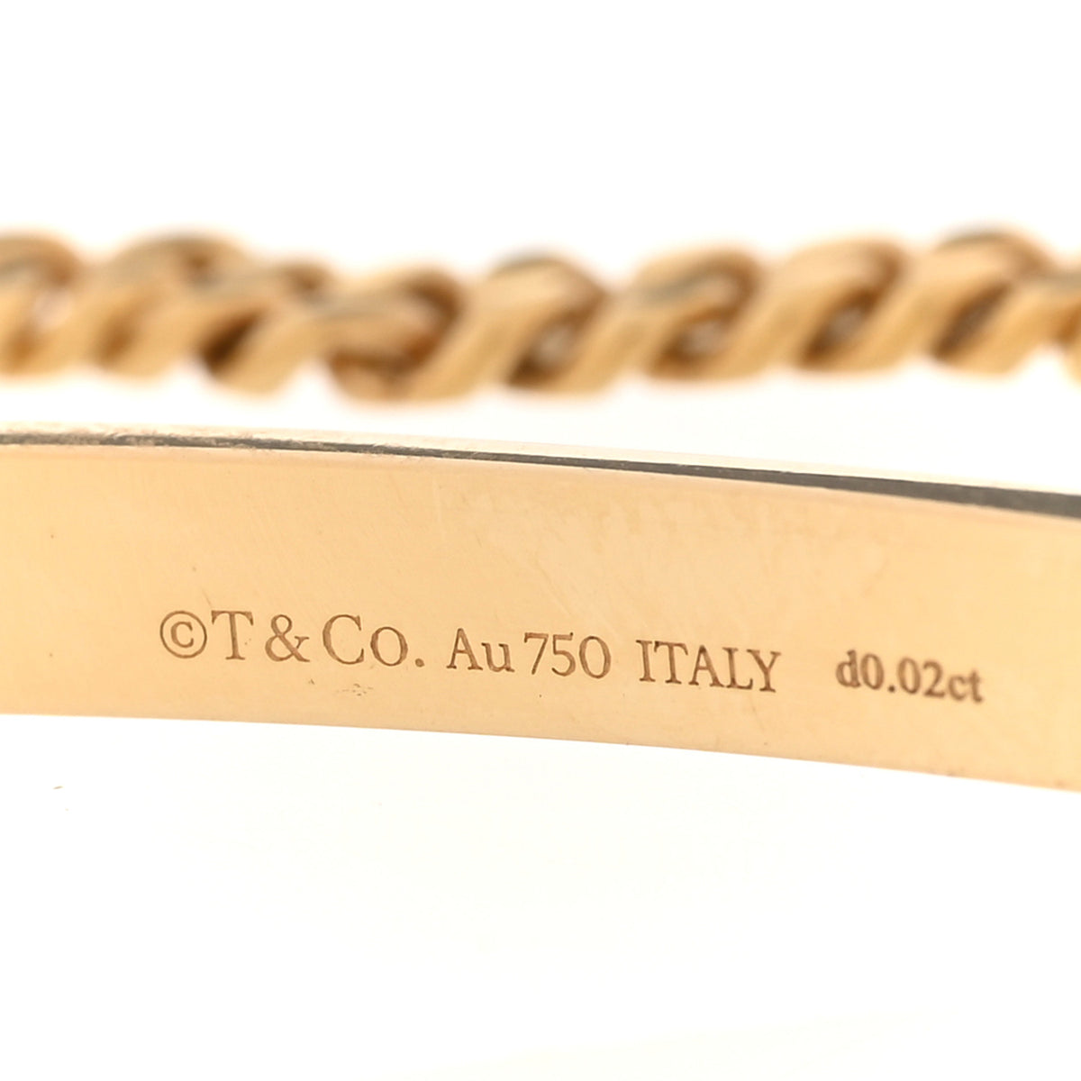 Tiffany 18K Yellow Gold Diamond Micro Link ID Chain Bracelet 4 of 5