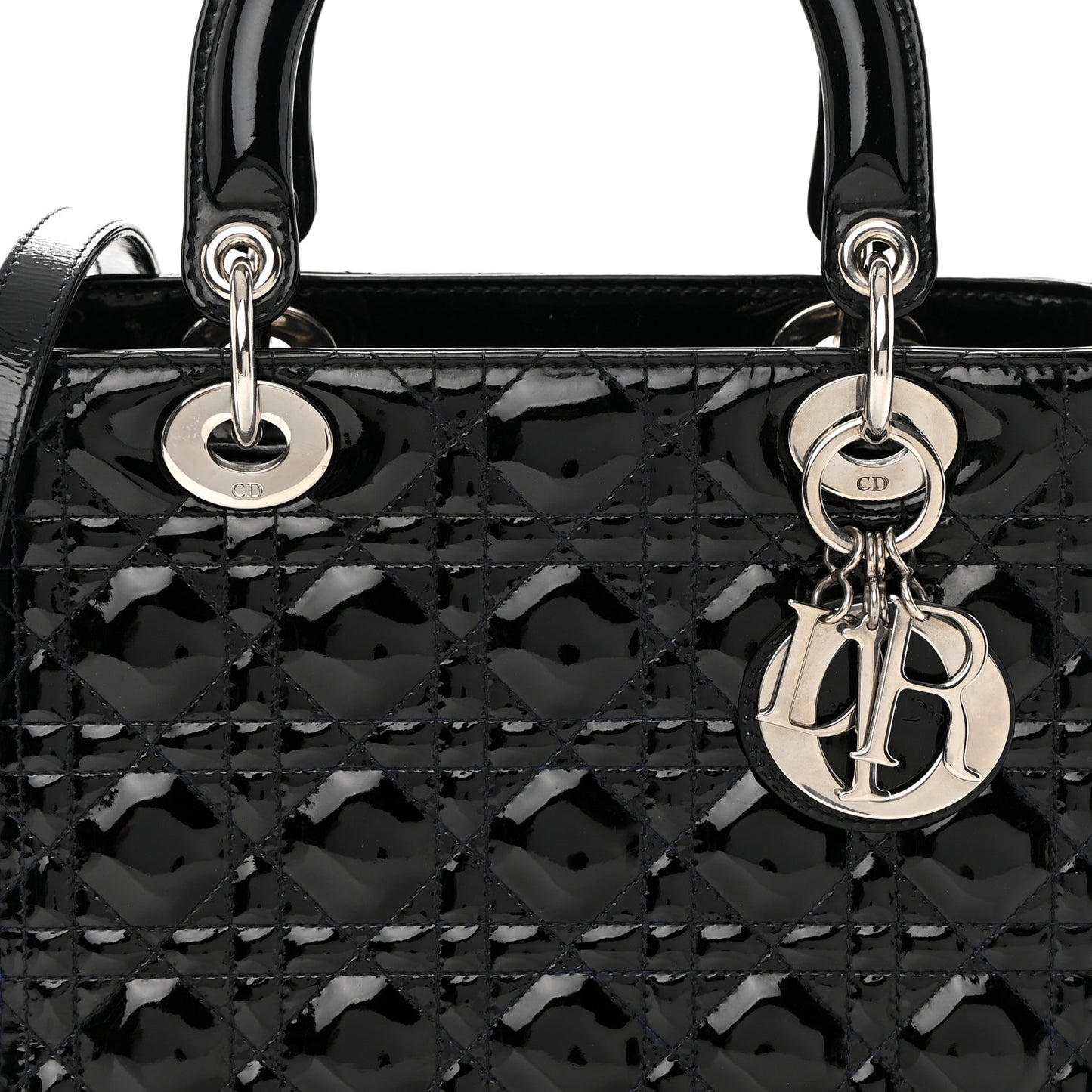 Patent Cannage Medium Lady Dior Black