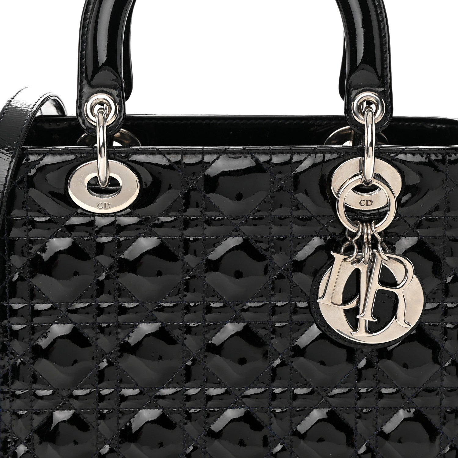 Christian Dior Patent Cannage Medium Lady Dior Black 8 of 12