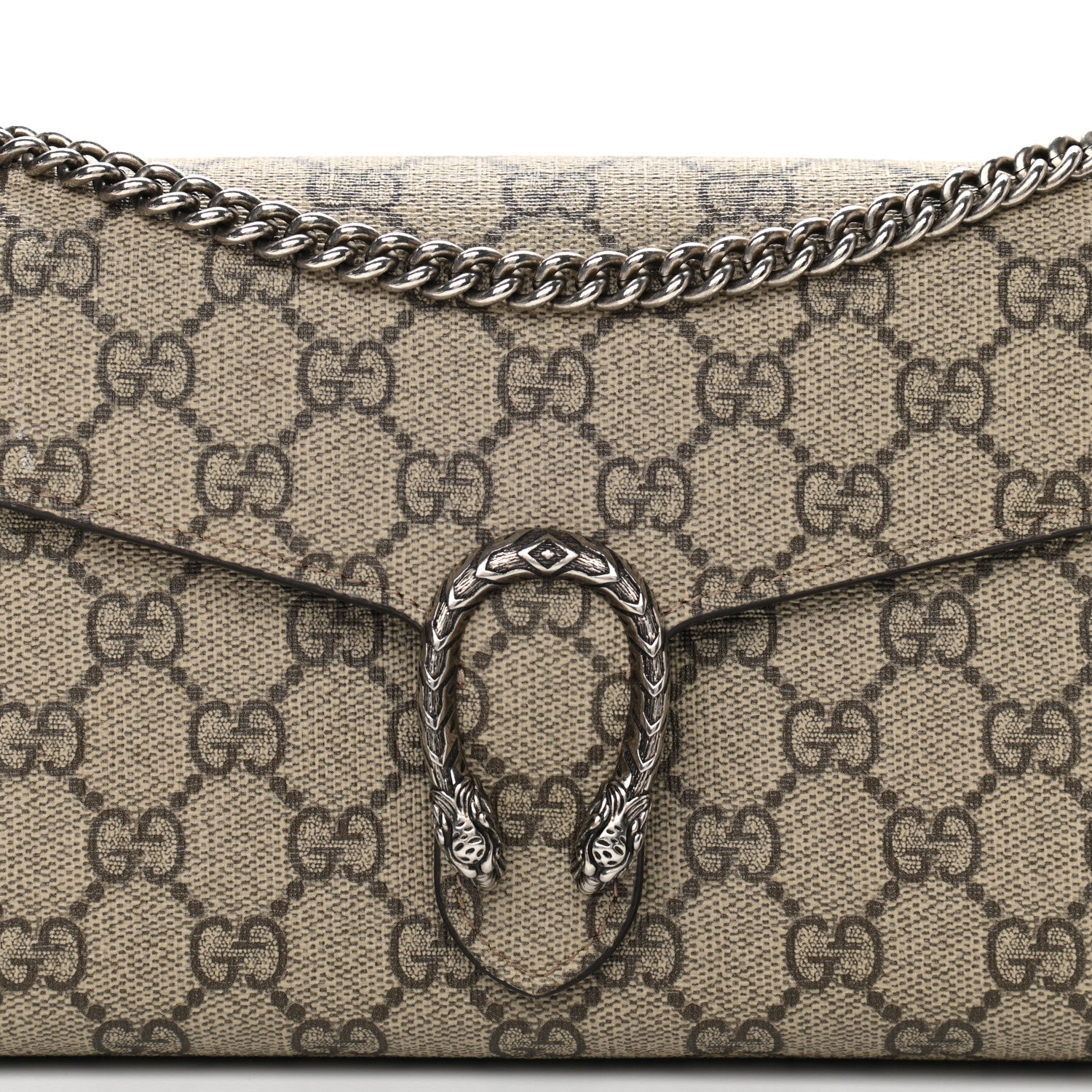 Gucci GG Supreme Monogram Mini Dionysus Chain Wallet Beige Taupe 8 of 11