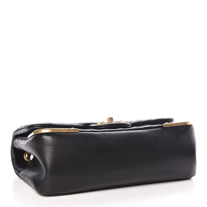 Chanel Calfskin Chevron Quilted Mini Rock The Corner Flap Black 4 of 10