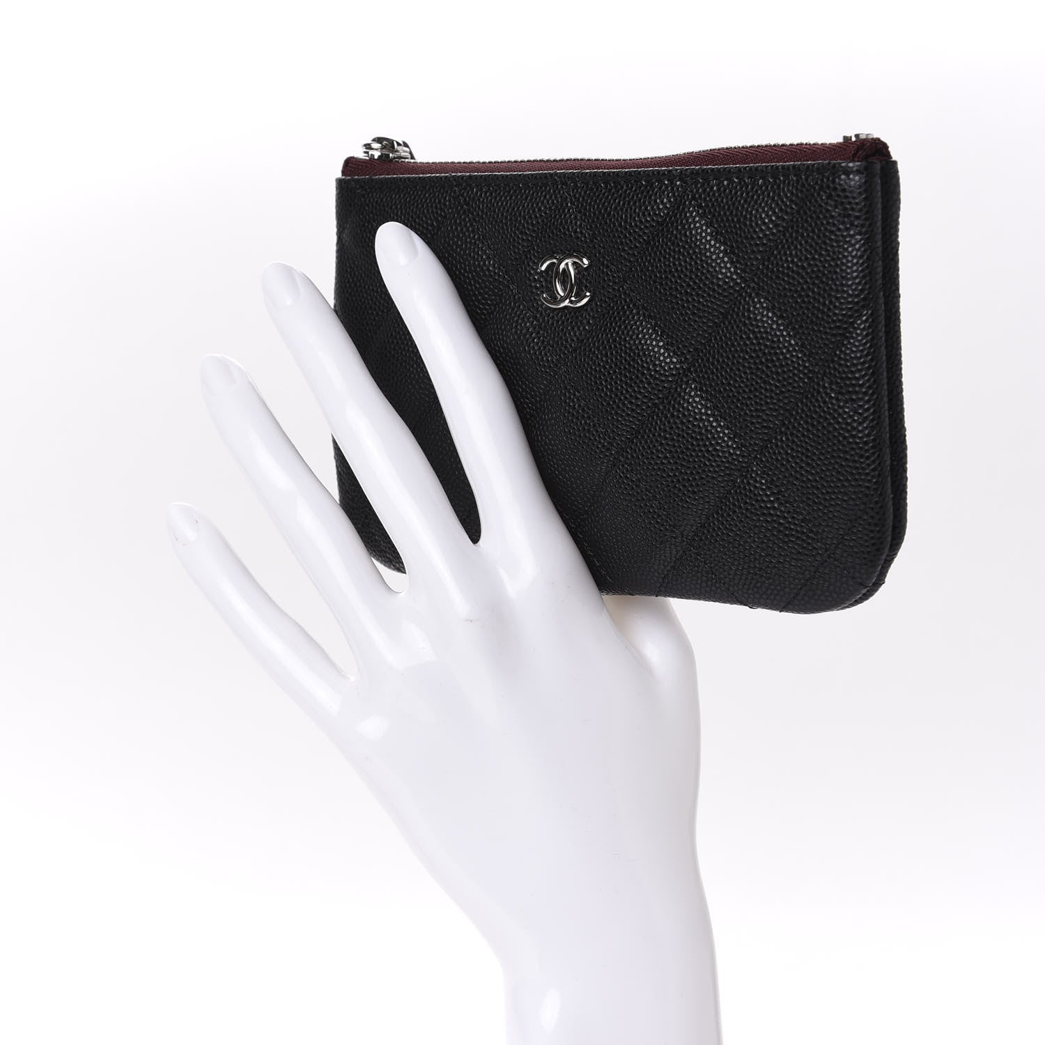 Chanel Caviar Quilted Small Cosmetic Case Black 2 of 8