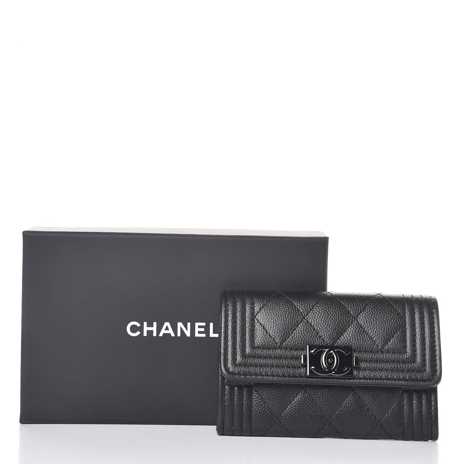Chanel Caviar Quilted Boy Flap Card Holder So Black 9 of 9