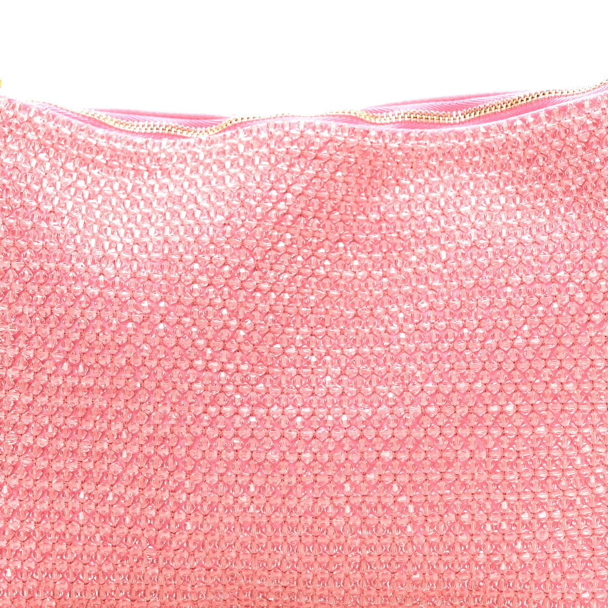 Jimmy Choo Satin Bead Embellished Callie Fringe Tassel Chain Evening Bag Pink 8 of 10