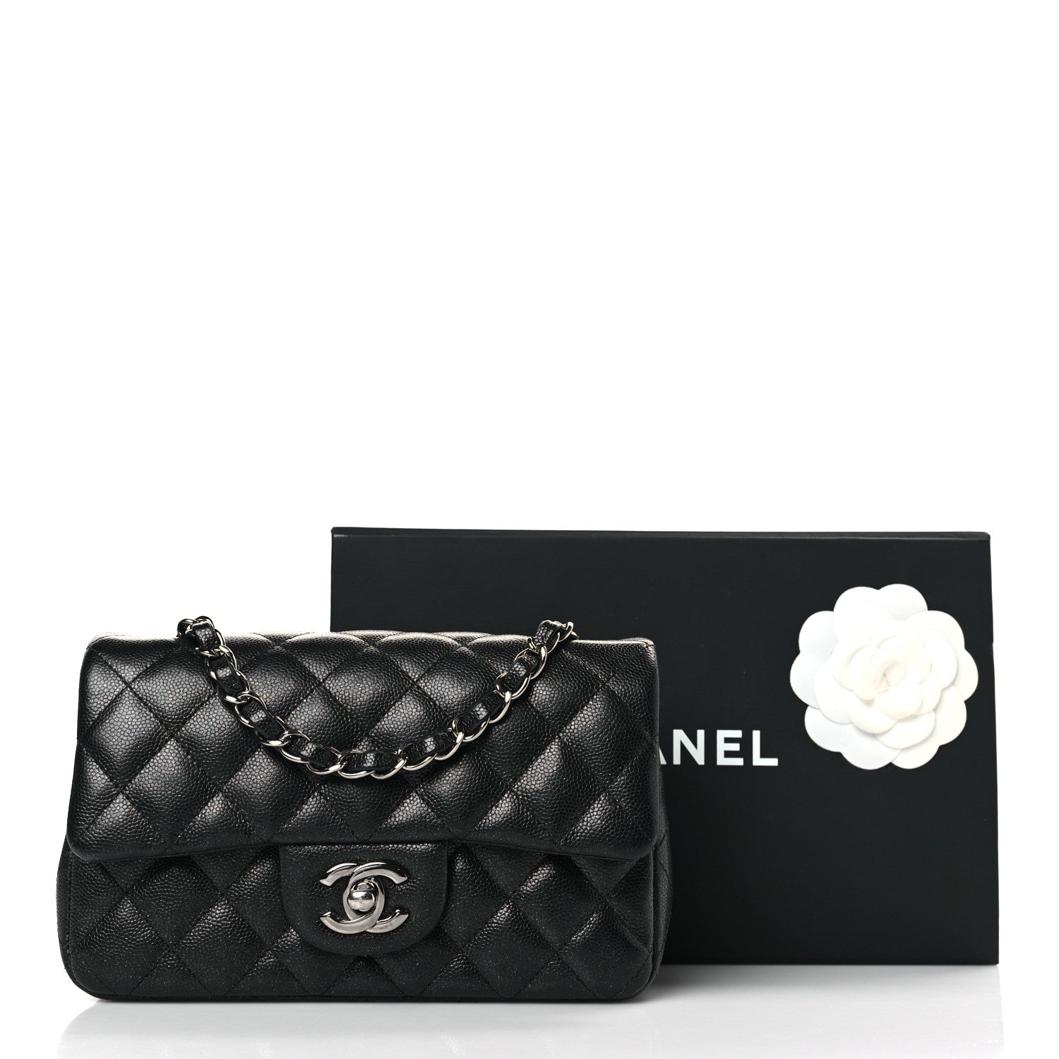 Chanel Iridescent Caviar Quilted Mini Rectangular Flap Black 10 of 10