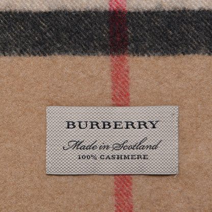 Burberry Cashmere Giant Heritage Check Fringe Scarf Camel 5 of 5