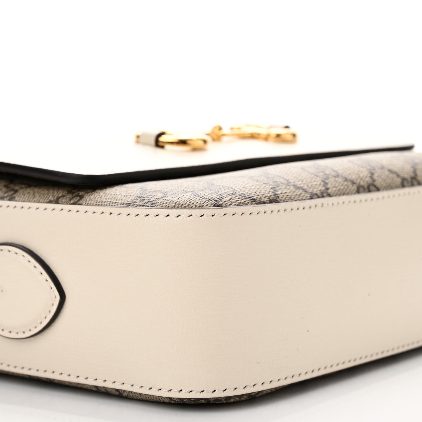GG Supreme Monogram Small Horsebit 1955 Shoulder Bag Beige Mystic White