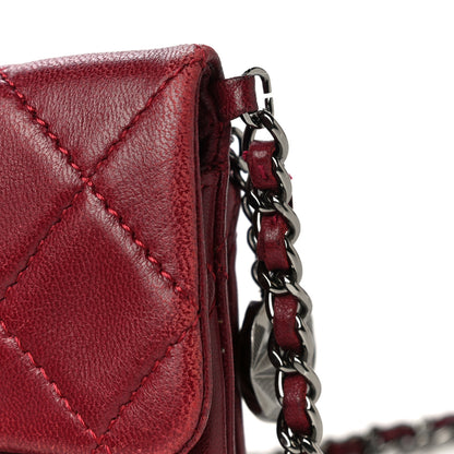 Chanel Lambskin Quilted Mini Mineral Nights Flap Crossbody Bag Dark Red 18 of 25