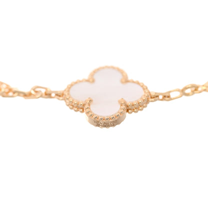 Van Cleef & Arpels 18K Yellow Gold Mother of Pearl 5 Motifs Vintage Alhambra Bracelet 3 of 5
