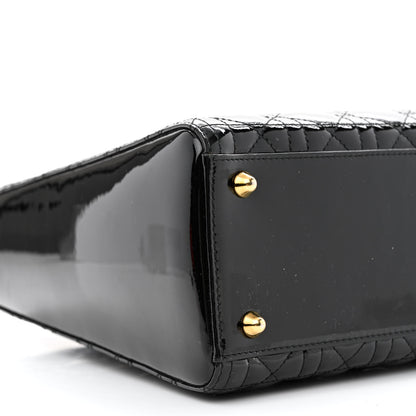 Christian Dior Patent Cannage Large Lady Dior Black 9 of 10