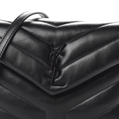 Saint Laurent Calfskin Y Quilted Monogram Toy Loulou Crossbody Bag Black 8 of 13
