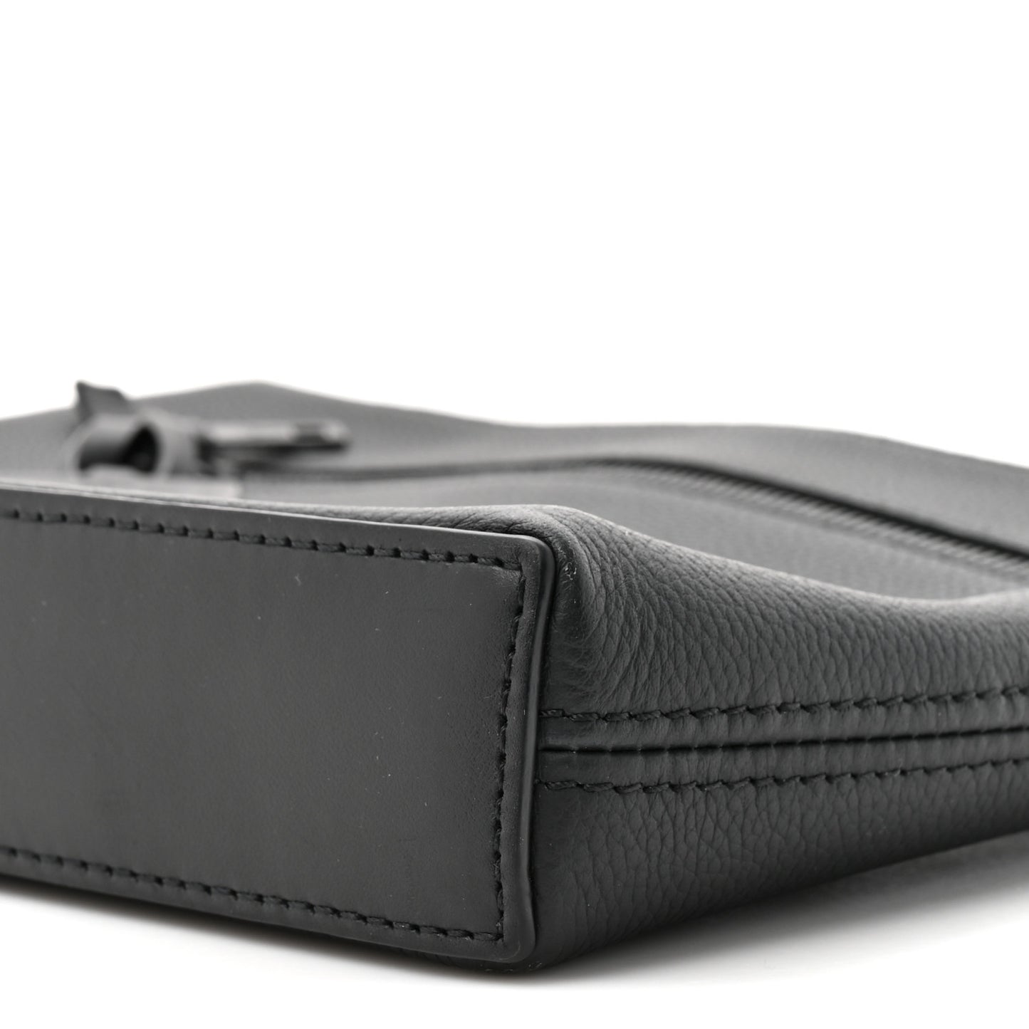 Grained Calfskin Aerogram Takeoff Pouch Black