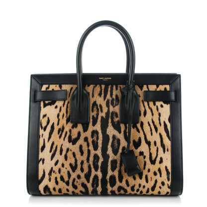 Saint Laurent Calf Hair Leopard Print Small Sac De Jour Black 1 of 7