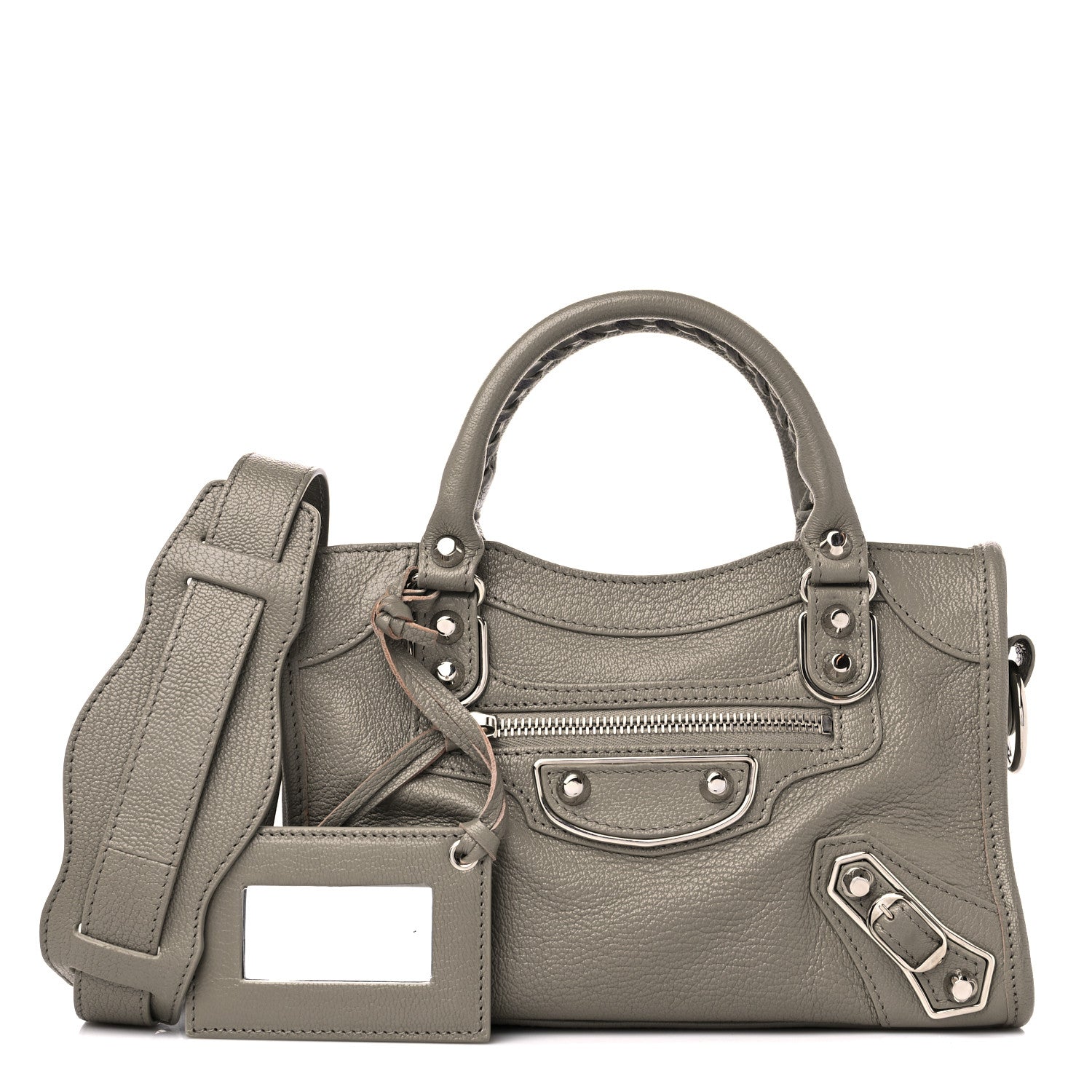 Balenciaga Chevre Silver Metallic Edge Hardware Mini City Gris Taupe 1 of 8