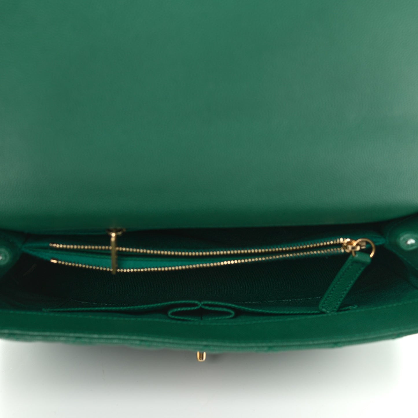 Caviar Quilted Medium Coco Handle Flap Green