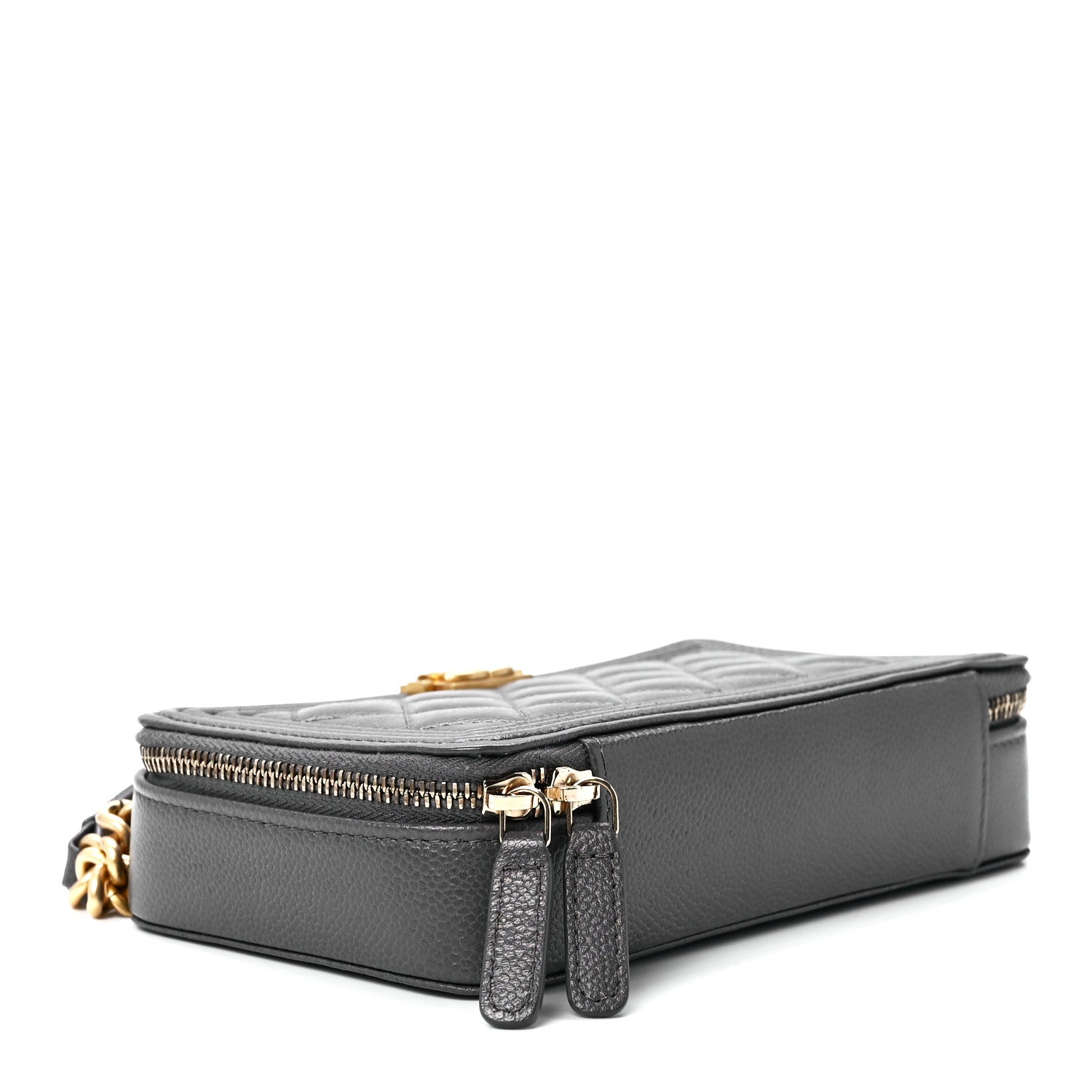 Chanel Caviar Quilted Boy Zip Phone Holder With Chain Grey 4 of 11
