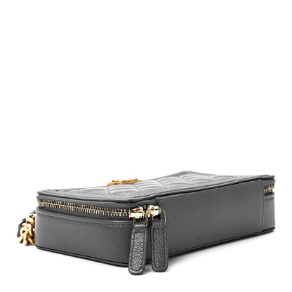 Chanel Caviar Quilted Boy Zip Phone Holder With Chain Grey 4 of 11