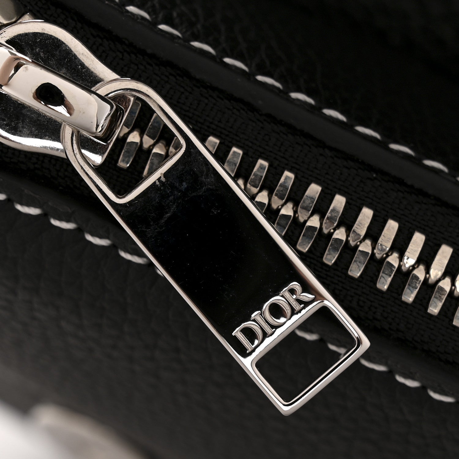 Christian Dior X SHAWN STUSSY Grained Calfskin Saddle Bag Black 12 of 12