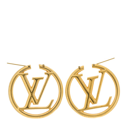 Louis Vuitton Metal Louise Hoop Earrings Gold 3 of 4