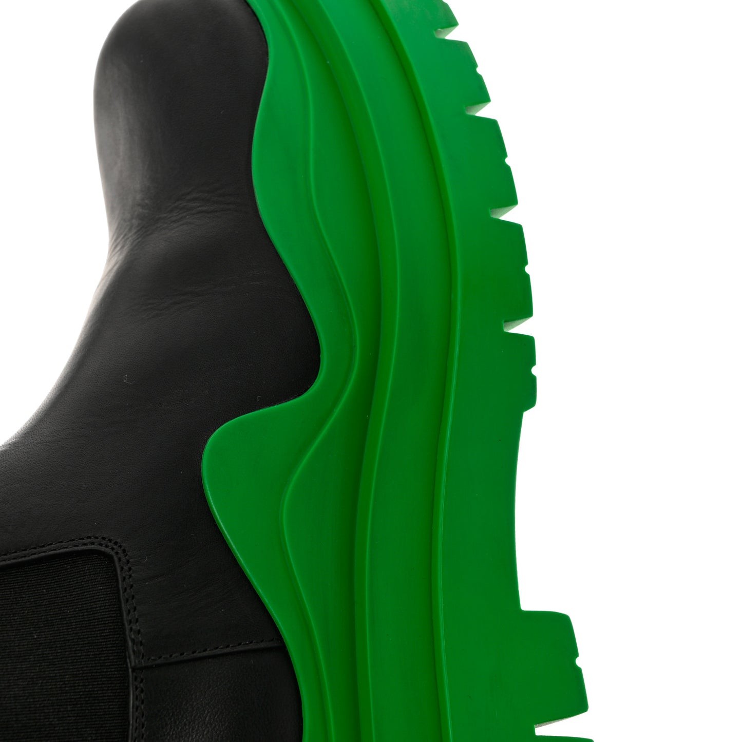Calfskin The Tire Chelsea Boots 36 Black Grass