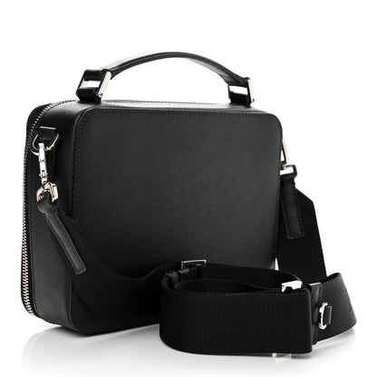 Prada Saffiano Travel Medium Brique Crossbody Bag Black 3 of 12