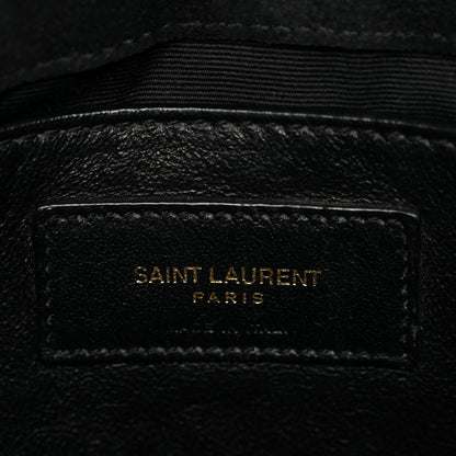 Saint Laurent Patent Y Quilted Monogram Small Loulou Chain Satchel Black 5 of 14