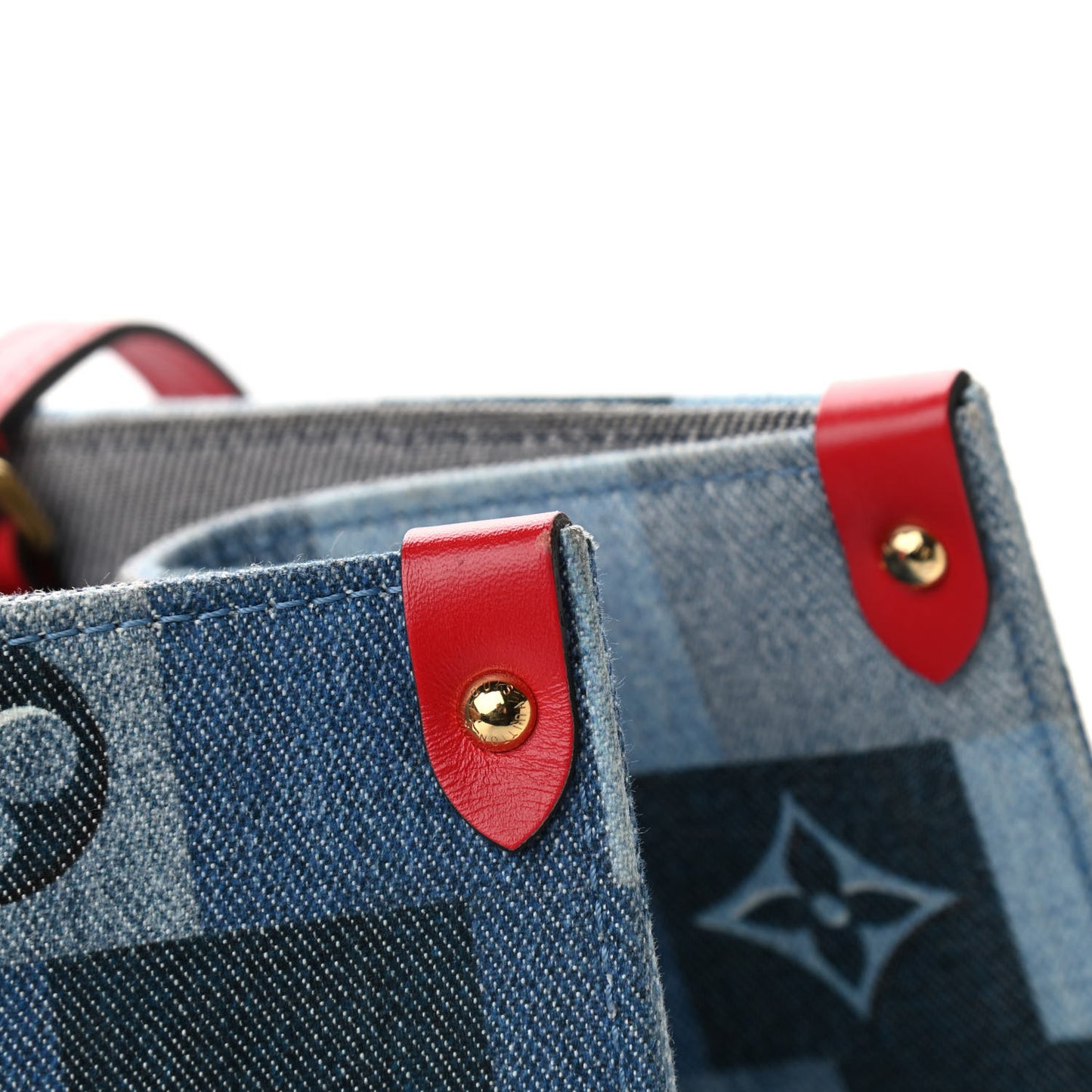 Denim Damier Monogram Onthego Blue Rouge