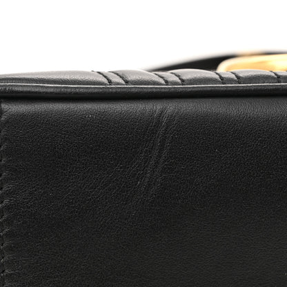 Gucci Calfskin Matelasse Small GG Marmont Top Handle Shoulder Bag Black 13 of 13