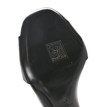 Valentino Garavani Calfskin VLogo Chain Sandals 37.5 Black 9 of 10