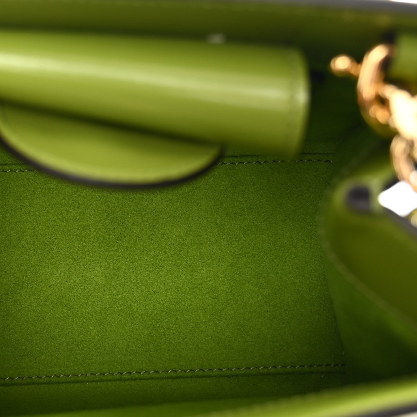 Moire Canvas Calfskin Crystal GG Monogram Mini Diana Tote Bag Green