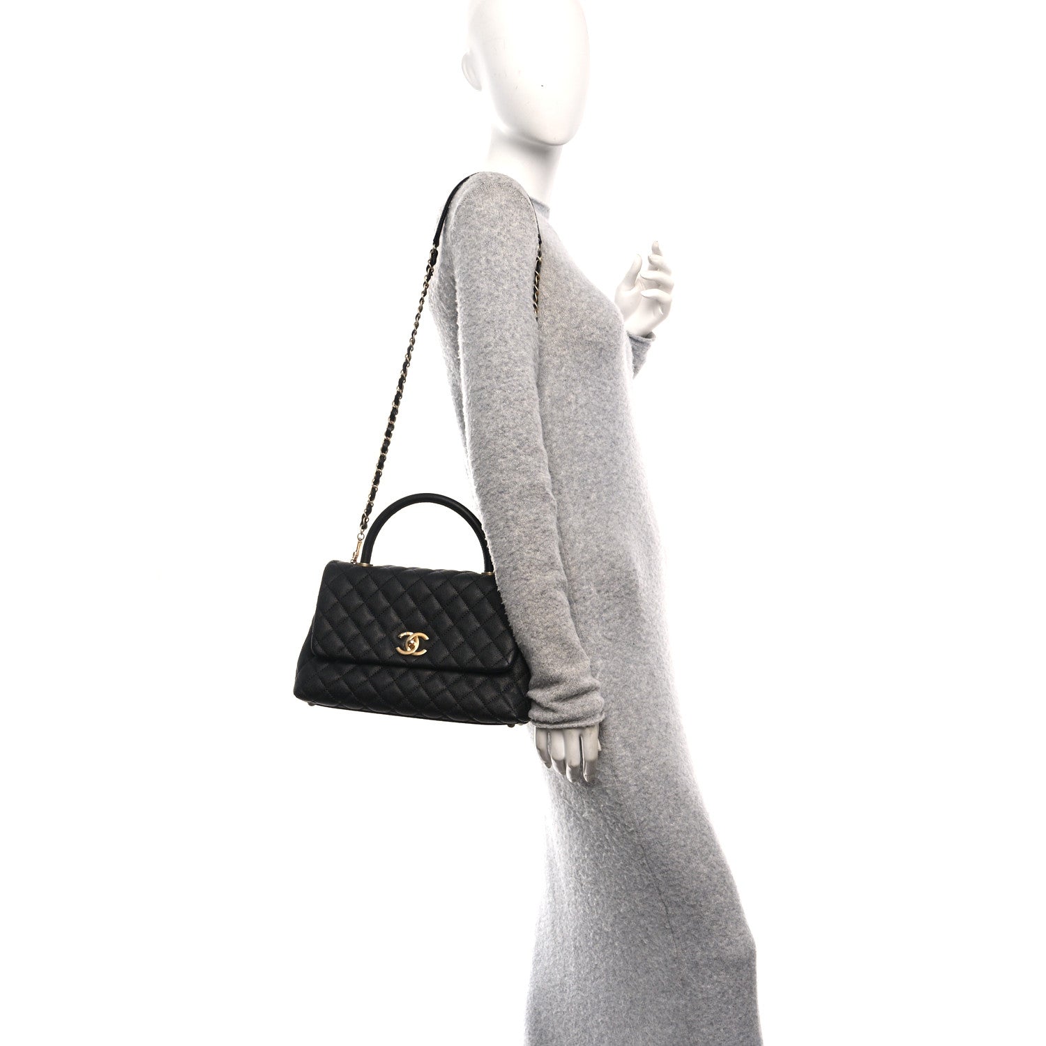 Chanel Caviar Quilted Small Coco Handle Flap Black 2 of 10