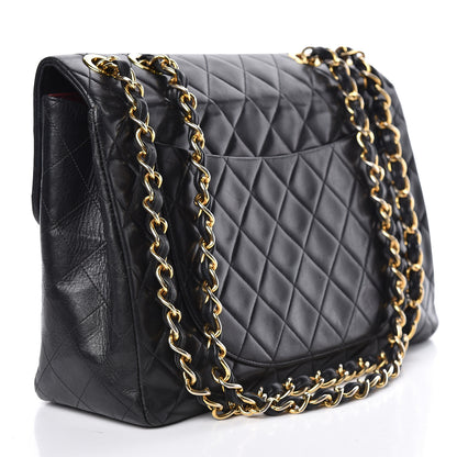 Chanel Lambskin Quilted XL Jumbo Single Flap Black 3 of 20